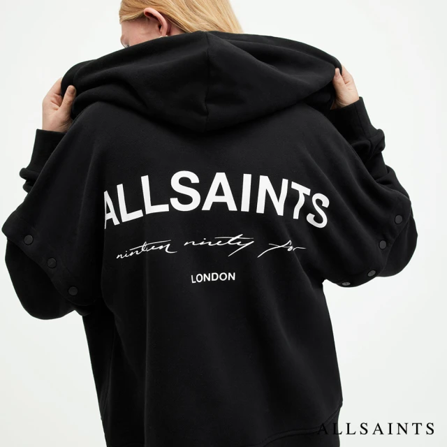 【ALLSAINTS】HELIS CHLO 純棉寬鬆兩穿LOGO連帽外套(30周年亞洲典藏款)