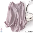 【ACheter】連帽防曬服長袖空調衫外套薄款寬鬆休閒沙灘上衣#118654(白/粉/藍)