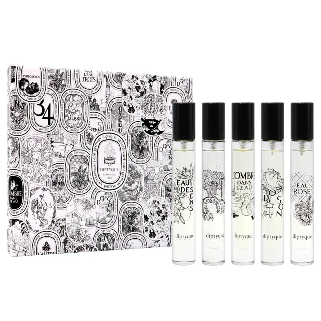 【Diptyque】蒂普提克 經典淡香水禮盒7.5ml*5入 -玫瑰之水+杜桑+影中之水+感官之水+希臘無花果(平行輸入)