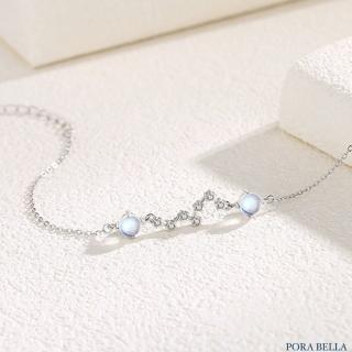 【Porabella】925純銀宇宙星座星月光石手鍊 招財開運手環 韓版ins簡約森系禮物 銀飾 Bracelet