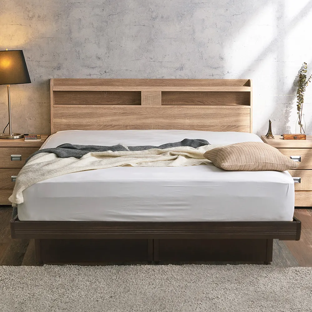 【KIKY】米月可充電收納二件床組 單人加大3.5尺(床頭片+掀床底)