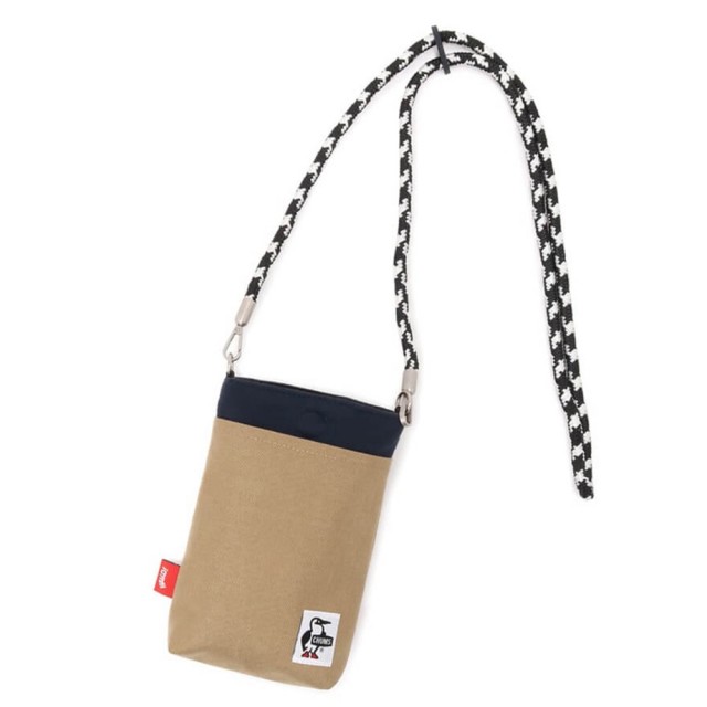 【CHUMS】CHUMS 休閒 男女 Rope Shoulder Pouch Sweat Nylon隨身肩背包 深藍/淺棕(CH603617N016)