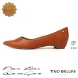 【TINO BELLINI 貝里尼】巴西進口素面尖頭增高平底鞋FSBV008A(焦糖)