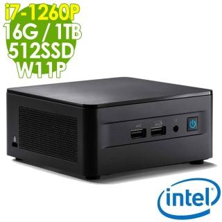 【Intel 英特爾】NUC i7-1260P/16G/512SSD+1TB/WIFI6/W11P(無線迷你電腦)