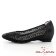 【CUMAR】小方頭鏤空鑽飾內增高跟鞋(黑色)