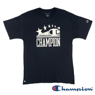 【Champion】官方直營 男款-印花圖騰短袖上衣-黑色(GT23H-586QYB-003-黑色)