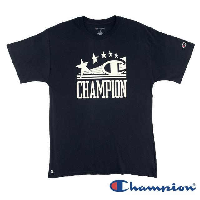 【Champion】官方直營-印花圖騰短袖上衣-男(黑色)