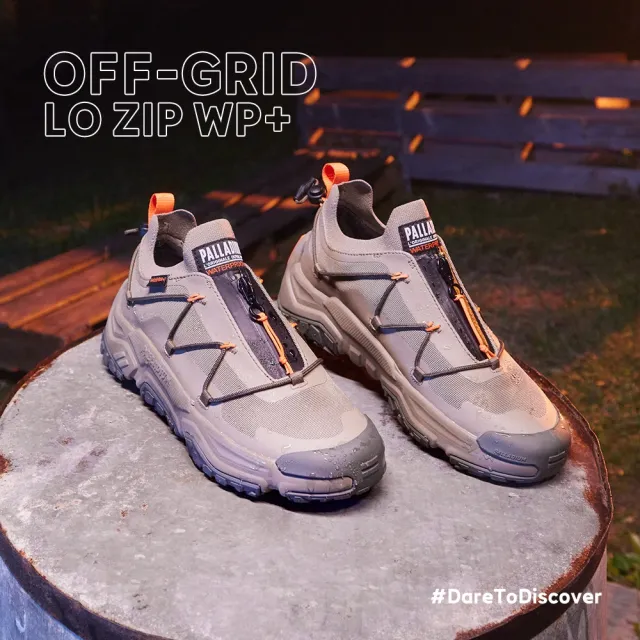 【Palladium】OFF-GRID LO ZIP WP+輪胎橘標拉鍊低筒防水靴/休閒鞋-男鞋/女鞋-墨綠(79112-308)