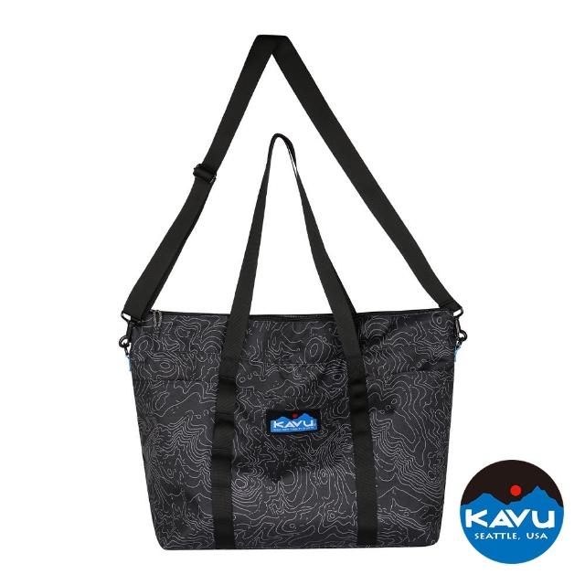 【KAVU】母親節禮物 Traveller 防潑水旅行袋 黑色等高線 #9456
