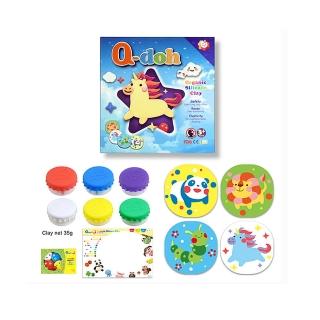 【Q-doh】魔法有機矽膠黏土6色創作板組(臺灣製 可定型)