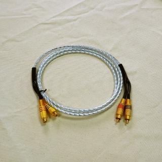 【湯德昌電子】2RCA公對2RCA母1.8公尺透明發燒線(6尺)