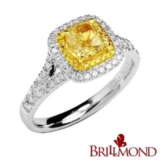 【BRILLMOND】天然黃彩鑽 GIA FANCY YELLOW 1克拉典藏極致鑽戒(FANCY YELLOW/VS2 PT950)