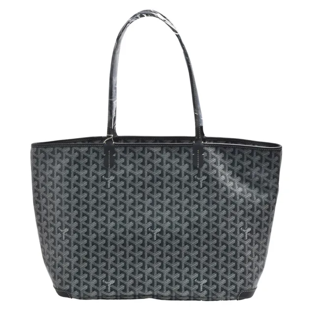 【GOYARD 高雅德】經典Artois MM系列印花LOGO帆布拉鍊肩背托特包(中-灰色MOD-SAC ARTOIS MM GRIS)