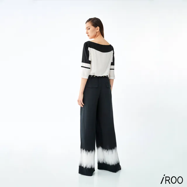 【iROO】黑白拼接單品上衣