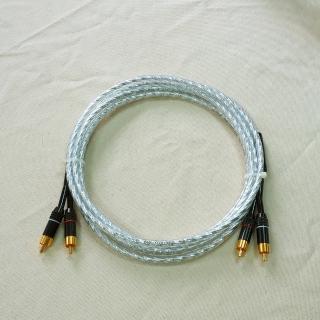 【湯德昌電子】2RCA公對2RCA公3公尺透明發燒線(10尺)