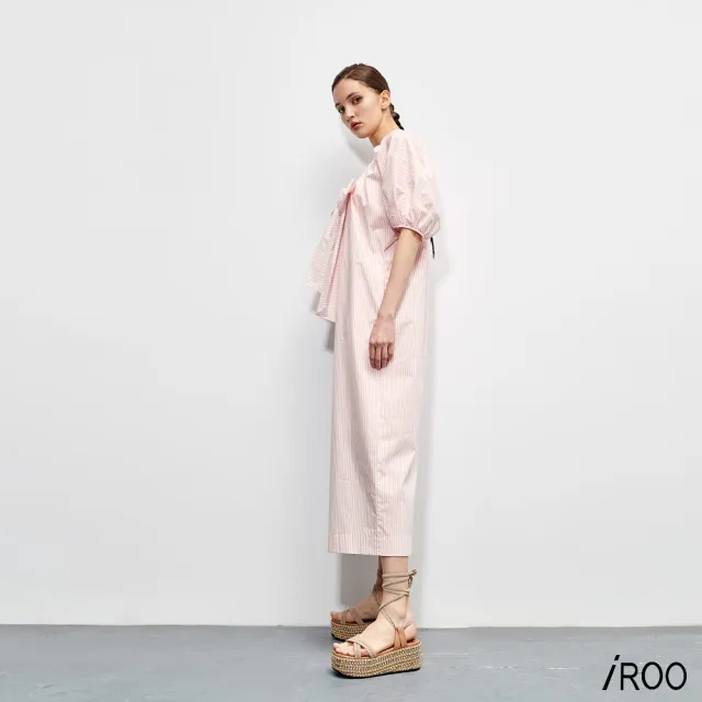 【iROO】澎袖結飾洋裝