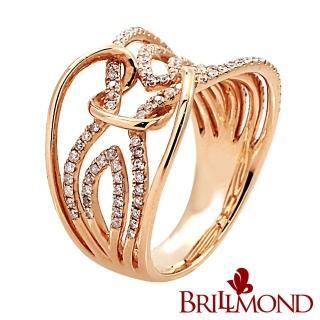 【BRILLMOND】50分 天然鑽石 18K金 光采飛揚鑽戒(天然鑽石 總重55分18K金臺雙色選)