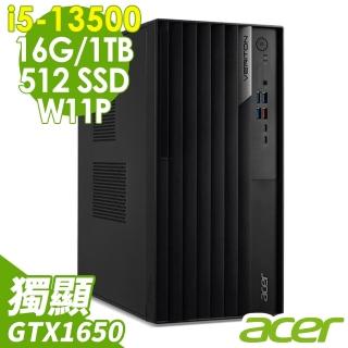 【Acer 宏碁】i5 GTX1650 十四核商用電腦(VM8715G/i5-13500/16G/1TB HDD+512G SSD/GTX1650-4G/W11P)