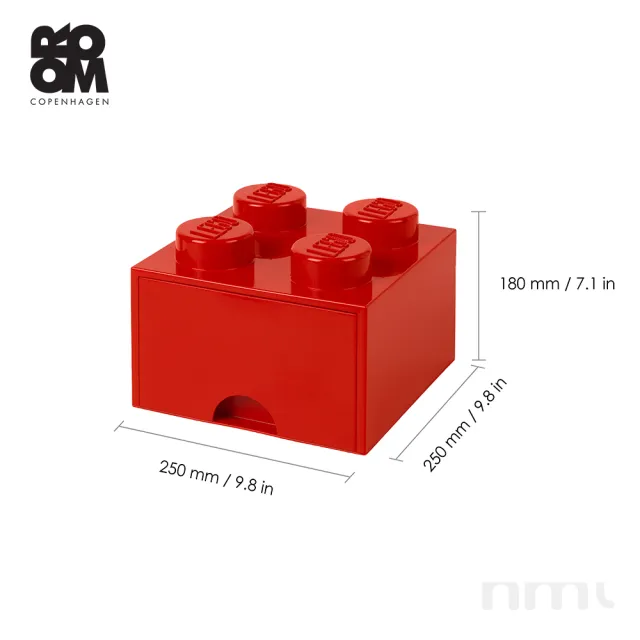 【Room Copenhagen】Room Copenhagen LEGO☆ Storage Brick 4樂高積木經典方塊四抽屜盒(樂高收納盒)