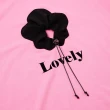 【OUWEY 歐薇】甜美休閒立體花朵抽繩棉質上衣(粉色；S-M；3232101202)