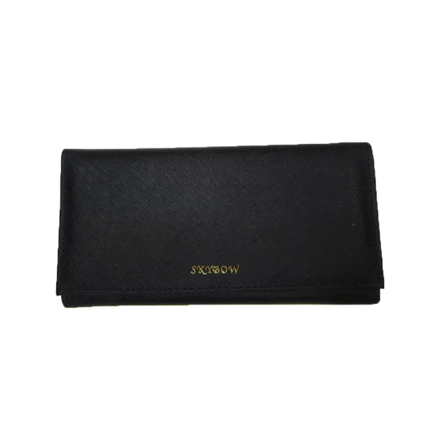 【SNOW.bagshop】雙11 長夾中性皮夾進口專櫃防水包 防刮皮革(三折暗釦型主袋內一延伸大袋口大方