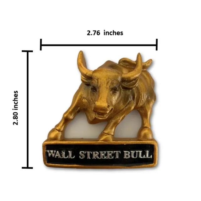 【A-ONE 匯旺】紐約華爾街銅牛Wall Street Bull冰箱磁鐵+華爾街銅牛布標2件組特色地標 3D立體(C5+154)