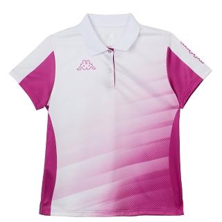 【KAPPA】義大利時尚 時尚吸濕排汗女短袖POLO(白桃紅 351W1YWXLF)
