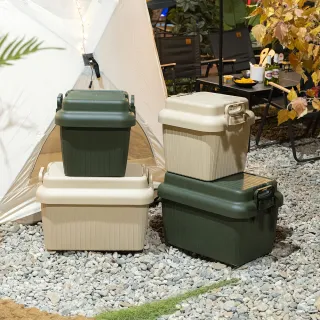 【完美主義】韓國掀蓋式堆疊露營收納箱-M-兩色(置物箱/整理箱)