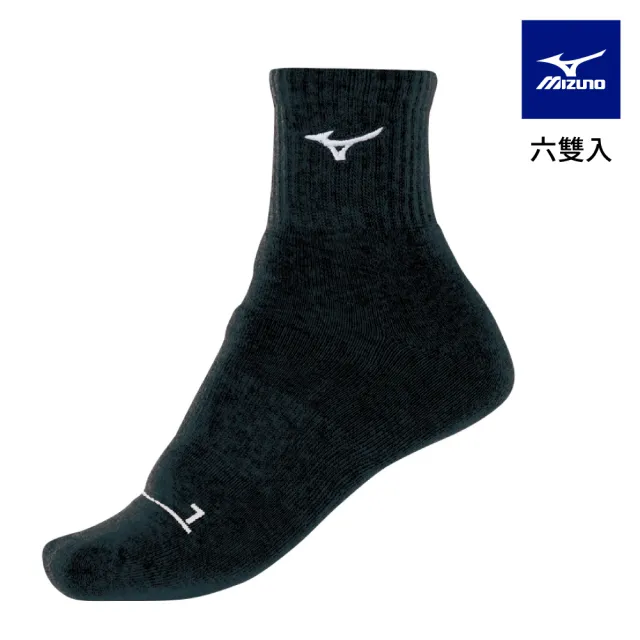 【MIZUNO 美津濃】女運動厚底短襪 32TXB011XXQ 六雙入(運動襪)