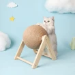 【Miuwako 喵酷】貓抓板貓玩具 木質V型貓抓球 磨爪手纏劍麻繩 貓爬架耐用貓抓柱(貓抓板/貓玩具/劍麻球/S號)