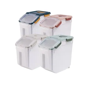 【Miuwako 喵酷】寵物儲糧桶 15KG容量 防蟲防潮 飼料桶 儲物桶(寵物儲糧桶/送量杯/食物防塵密封桶/大號)