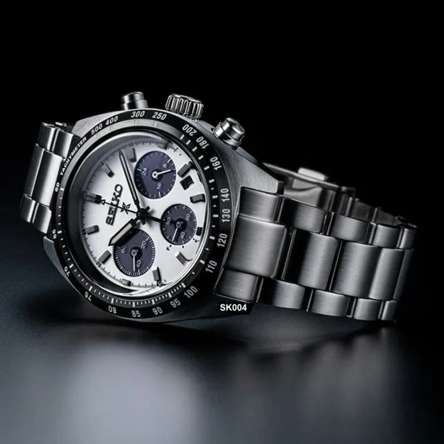 【SEIKO 精工】PROSPEX系列太陽能計時腕錶39㎜白色熊貓款 SK004(SSC813P1/V192-0AF0S)