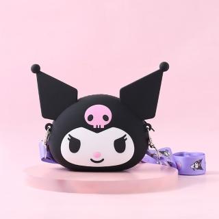 【SANRIO 三麗鷗】官方授權卡通矽膠零錢包 迷你斜挎包 Hello Kitty凱蒂貓小包(三麗