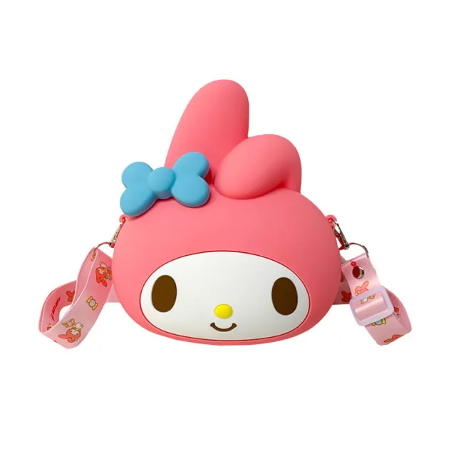 【SANRIO 三麗鷗】官方授權卡通矽膠零錢包 迷你斜挎包 Hello Kitty凱蒂貓小包(三麗鷗零錢包 美樂蒂 酷洛米)