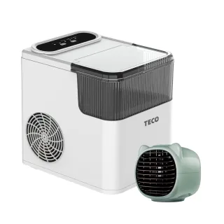 【TECO 東元】衛生冰塊快速自動製冰機(XYFYX1401CBW附USB水冷空調扇)