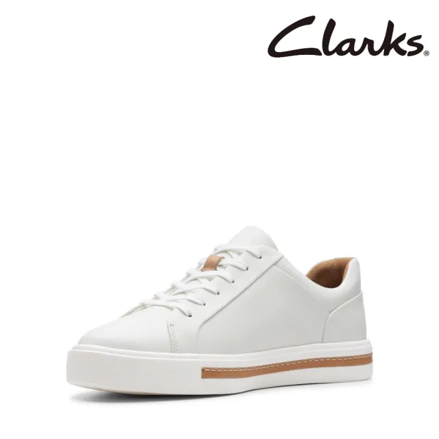 【Clarks】女鞋 Un Maui Lace 板鞋風全皮面綁帶休閒小白鞋(CLF40168C)