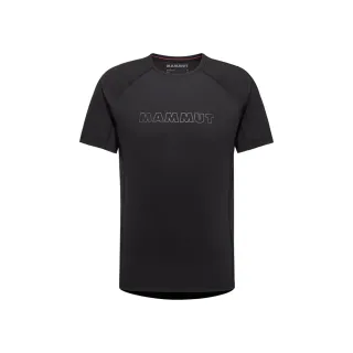 【Mammut 長毛象】Selun FL T-Shirt AF Men Logo 機能防曬短袖T恤 黑色 男款 #1017-06070