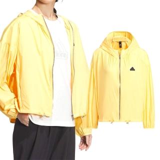 【adidas 愛迪達】Tech UPF HD JKT 女款 黃色 連帽 風衣 運動 訓練 輕盈 簡約 舒適 外套 IM8836