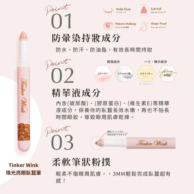 【MEISHOKU 明色】Tinker Wink 珠光亮眼臥蠶筆(打亮臥蠶筆 防水 防汗)