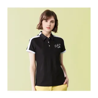 【Jack Nicklaus 金熊】GOLF女款吸濕排汗彈性POLO衫/高爾夫球衫(黑色)