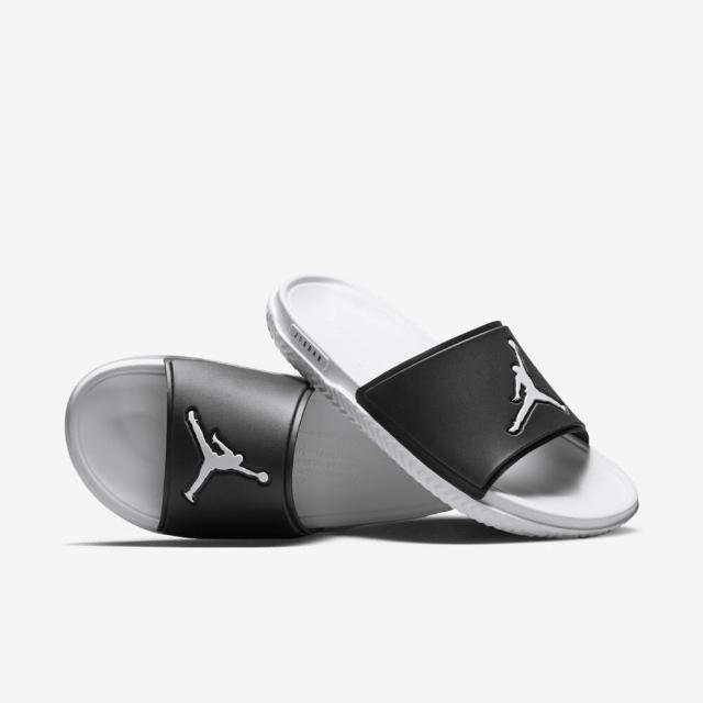 【NIKE 耐吉】Jordan Jumpman Slide 男 涼拖鞋 喬丹 休閒 柔軟 緩震 白黑(FQ1598-010)