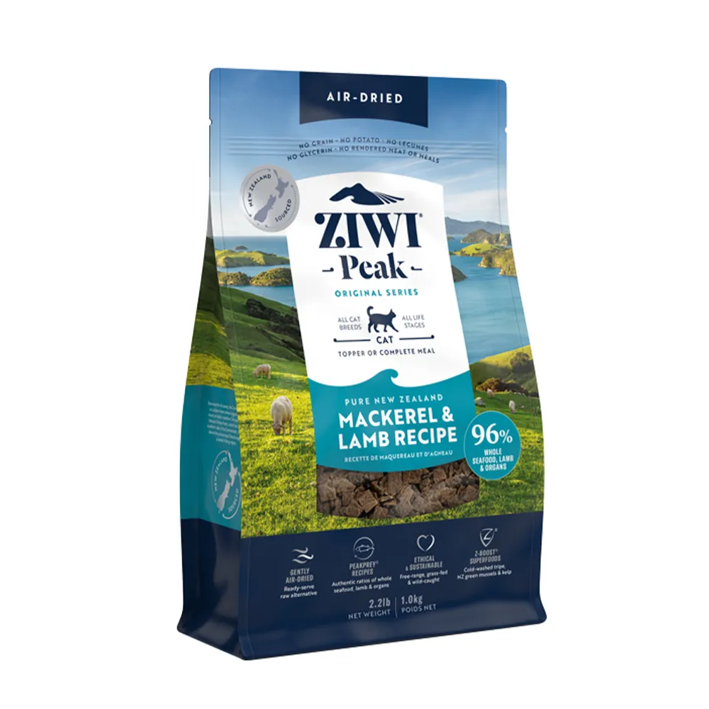 【ZIWI巔峰】鮮肉貓糧-鯖魚羊肉 1kg(貓飼料/全齡貓/寵物食品/生食/肉片)