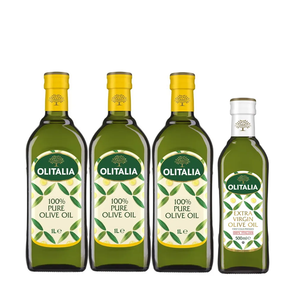 【Olitalia奧利塔】純橄欖油1000mlx3瓶(+特級初榨橄欖油500mlx1瓶)