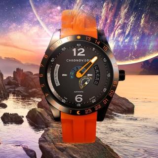 Chronovisor 維度旅人 PIONEER系列 獨立三針機械腕錶-43mm橘(CVNM6102-R-OR)