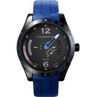 Chronovisor 維度旅人 PIONEER系列 獨立三針機械腕錶-43mm藍(CVNM6102-R-BE)