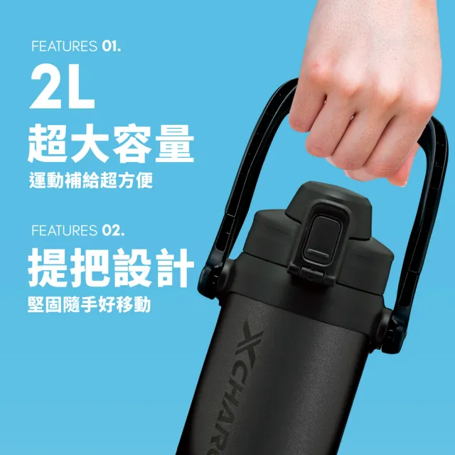 【ZOJIRUSHI 象印】大容量 SLiT運動型不鏽鋼真空保冷瓶-2060ml(SD-BE20)(保冰/環保杯)