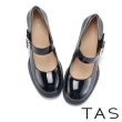 【TAS】復古典雅漆皮高跟瑪莉珍鞋(黑色)