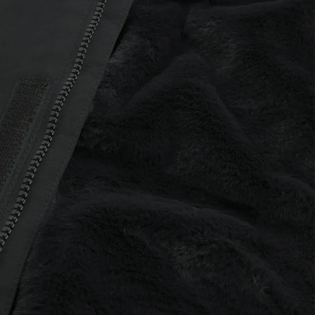 【HOLLISTER Co】Hollister 海鷗 防風防潑水保暖厚鋪棉連帽風衣外套-黑色(精選舒適/平輸品)