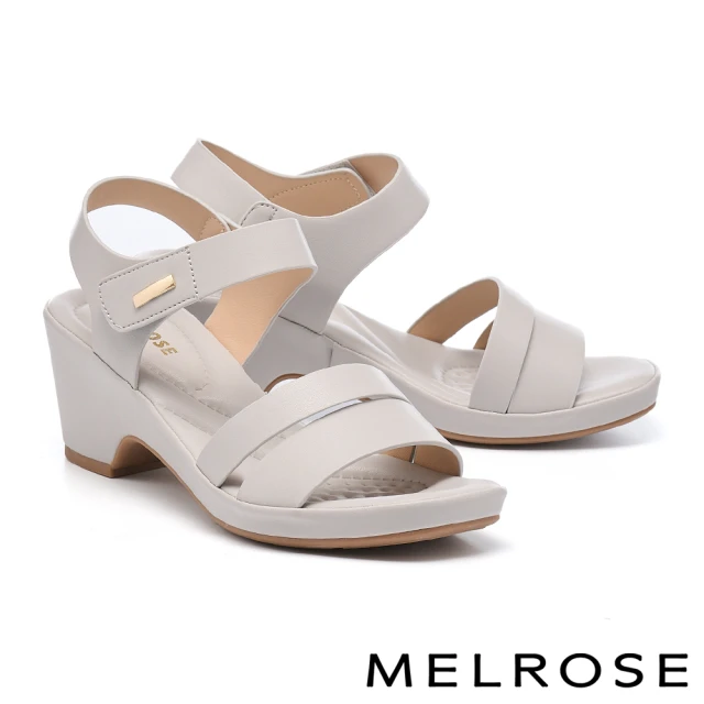 MELROSE 美樂斯 清新日常純色條帶魔鬼氈高跟涼鞋(灰) MELROSE 美樂斯 清新日常純色條帶魔鬼氈高跟涼鞋(灰)