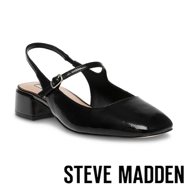 STEVE MADDEN MARJORIE 方頭前包繞踝涼跟鞋(黑色)